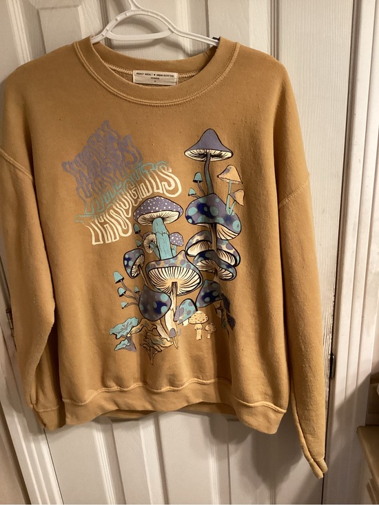 Urban Outfitters Other - Urban Outfitters Mustard Crewneck Sweatshirt with Blue Graphic
Size Medium